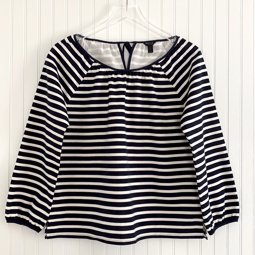 J. Crew Striped Peasant Top